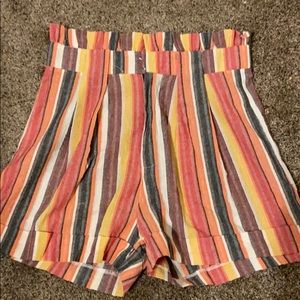 Striped High Waist Shorts